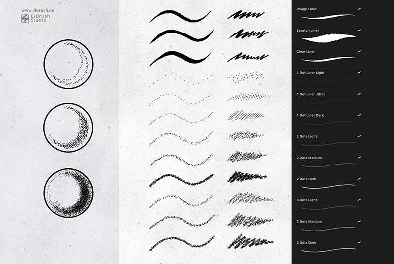 Procreate阴影点绘笔刷 笔刷资源 sucaiwan.com