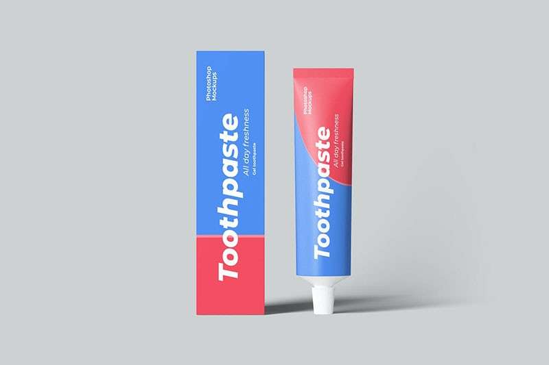 牙膏包装设计样机模板PSD 样机素材 sucaiwan.com