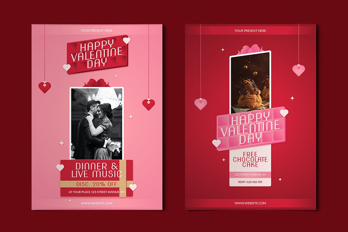 爱心情人节传单模板 Niken – Valentine’s Day Flyer 设计素材 sucaiwan.com