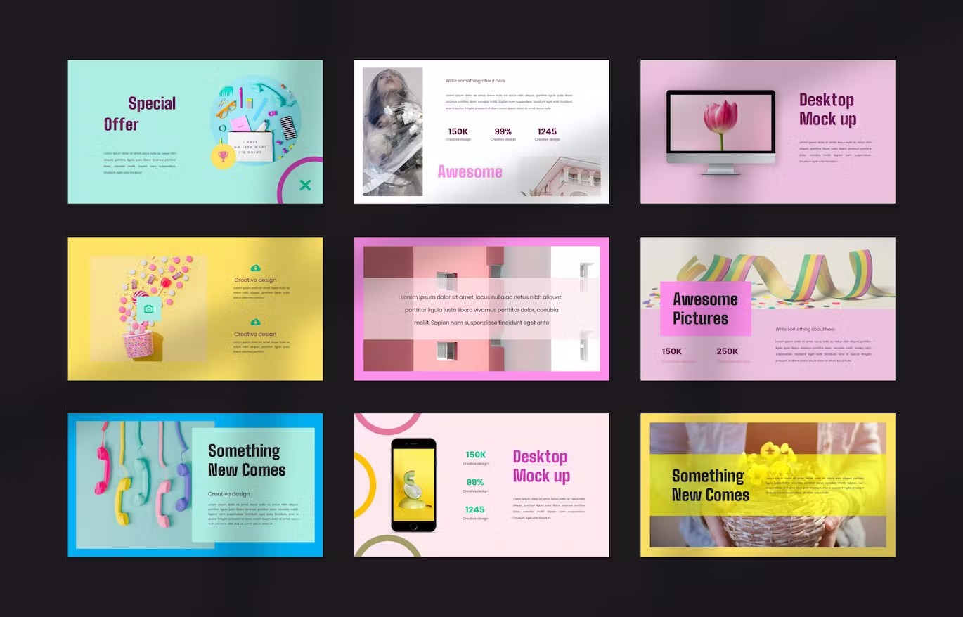 时尚提案演示PPT幻灯片模板下载 Porcelain PowerPoint 幻灯图表 sucaiwan.com