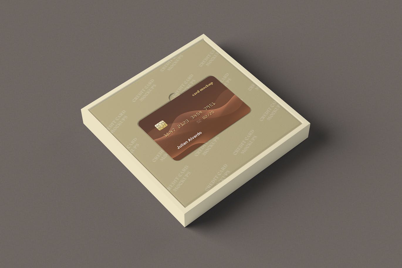 盒子信用卡设计展样机 Credit Card with Box Mockups 样机素材 sucaiwan.com