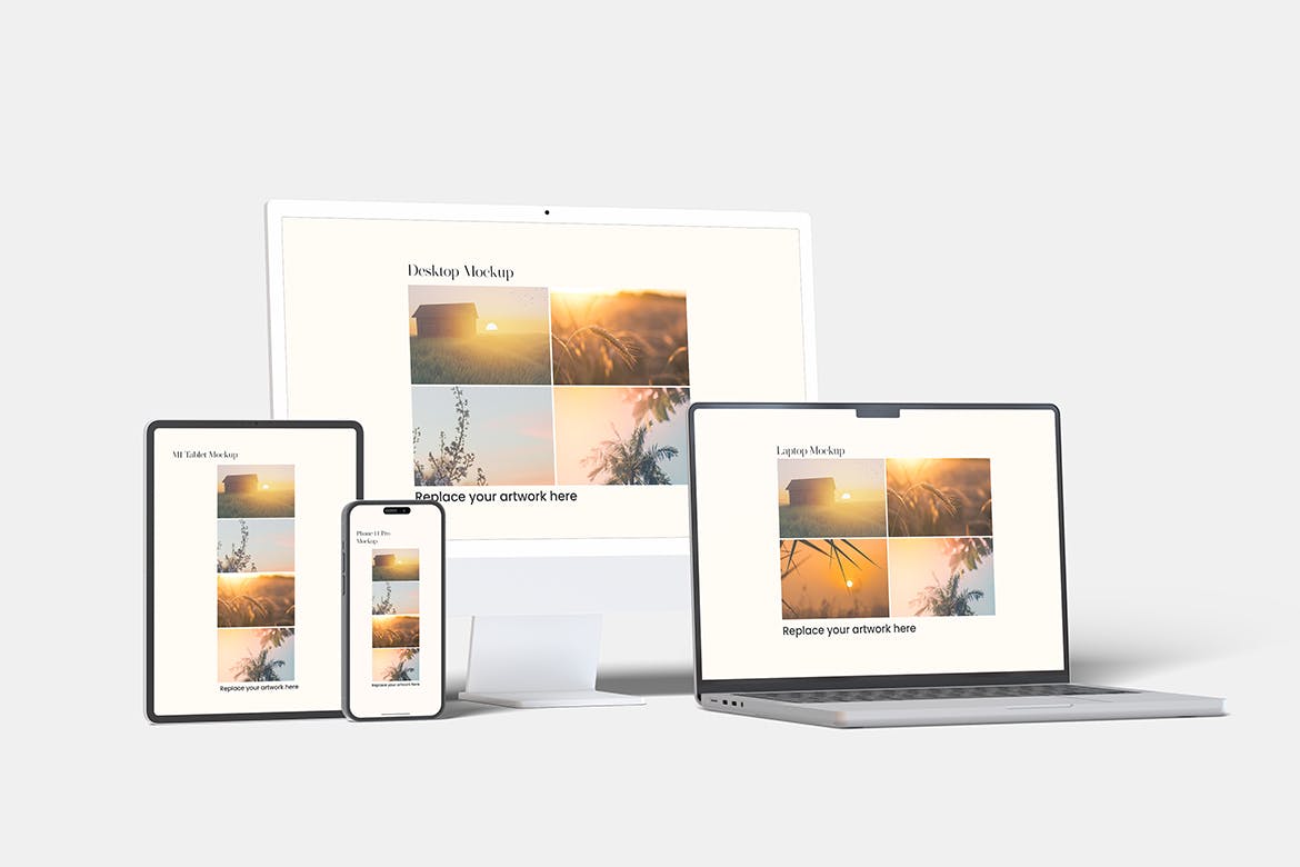 多屏幕响应式设备样机 Multi Device Realistic Mockup 样机素材 sucaiwan.com