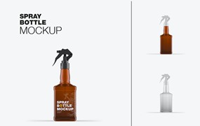 玻璃喷雾瓶包装设计样机 Pack Glass Spray Bottles Mockup