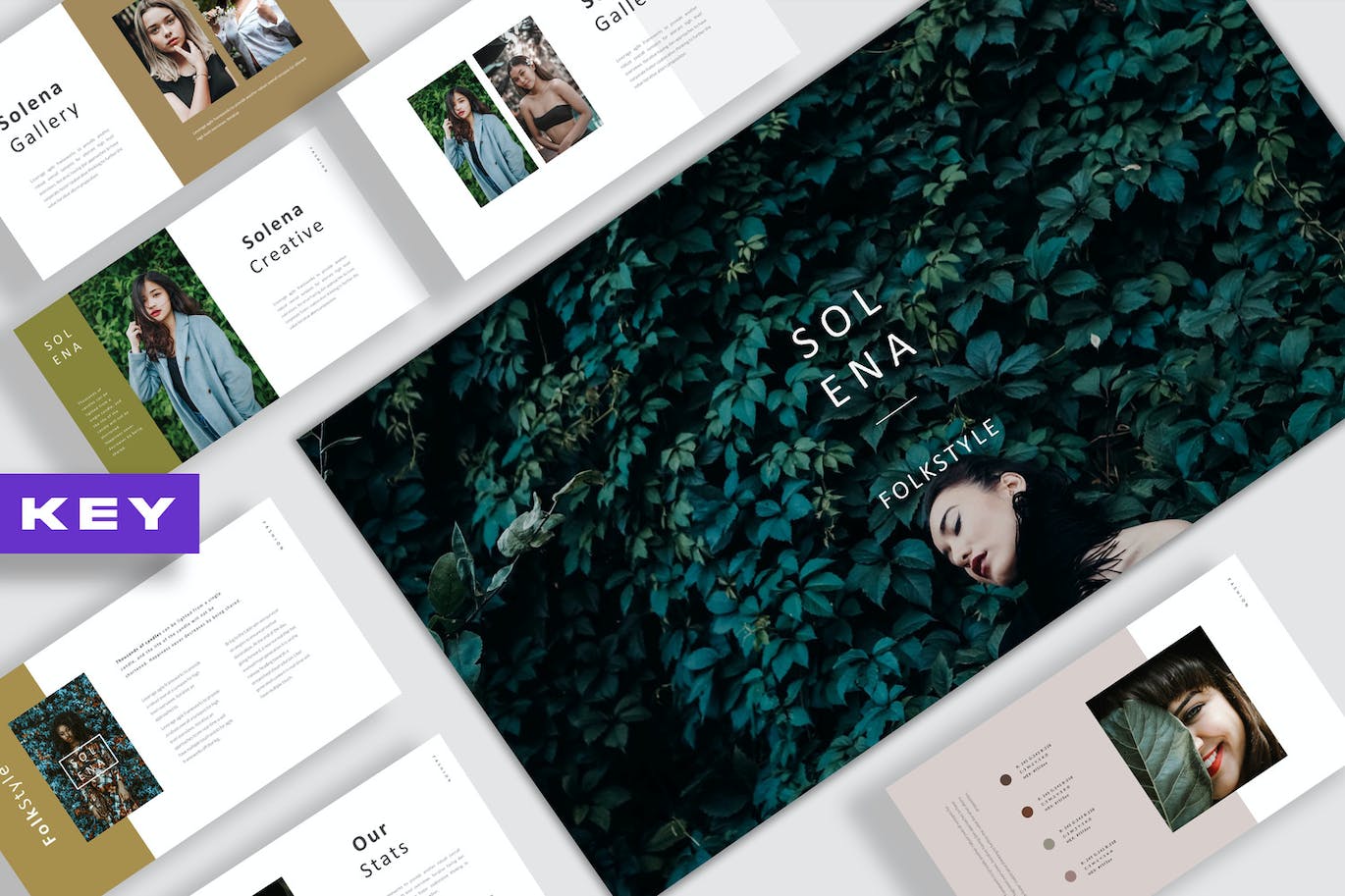 Lookbook作品图册Powerpoint幻灯片模板 Solena Lookbook Powerpoint 幻灯图表 sucaiwan.com