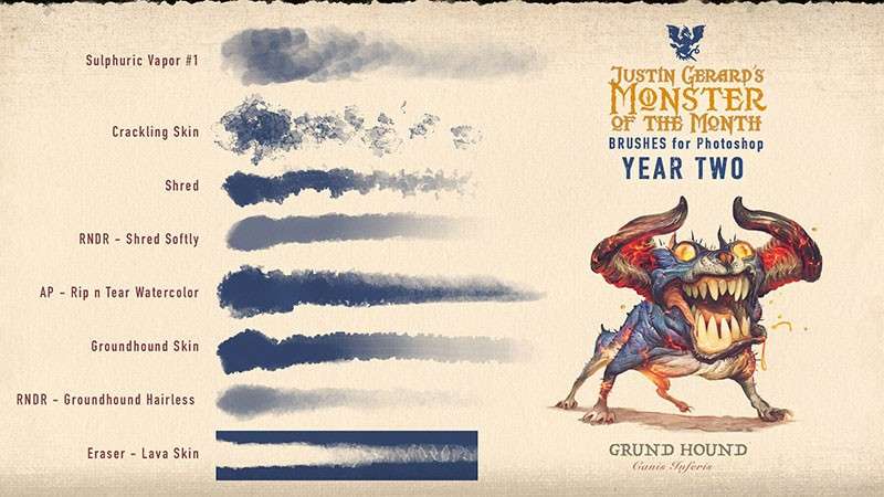 CG游戏怪物角色原画Photoshop笔刷 笔刷资源 sucaiwan.com