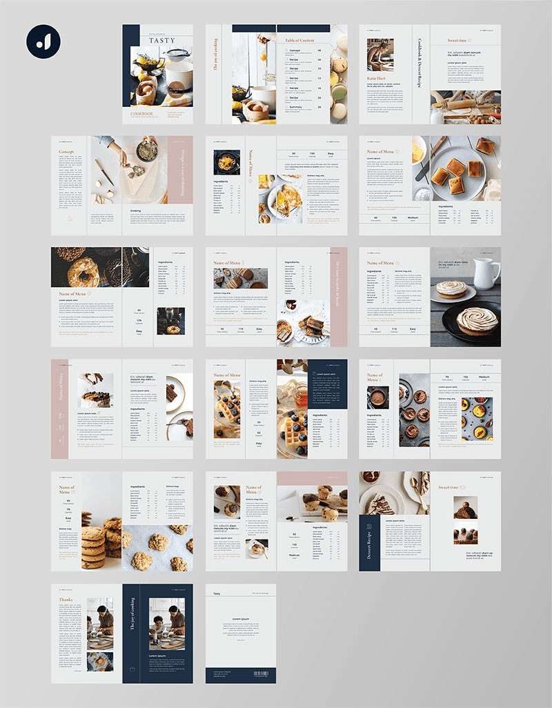 美食杂志画册InDesign设计模板 样机素材 sucaiwan.com