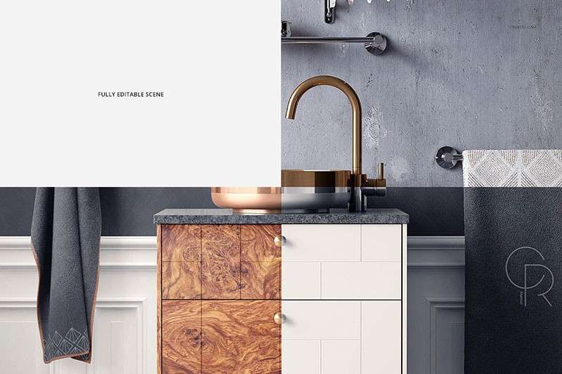 卫浴家具场景样机PSD模板 样机素材 sucaiwan.com