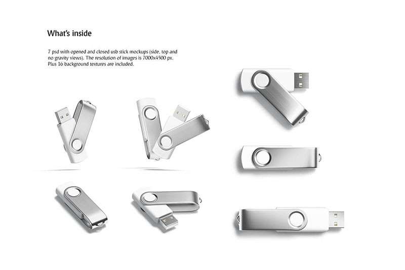 金属旋转U盘设计展示样机PSD模板 样机素材 sucaiwan.com
