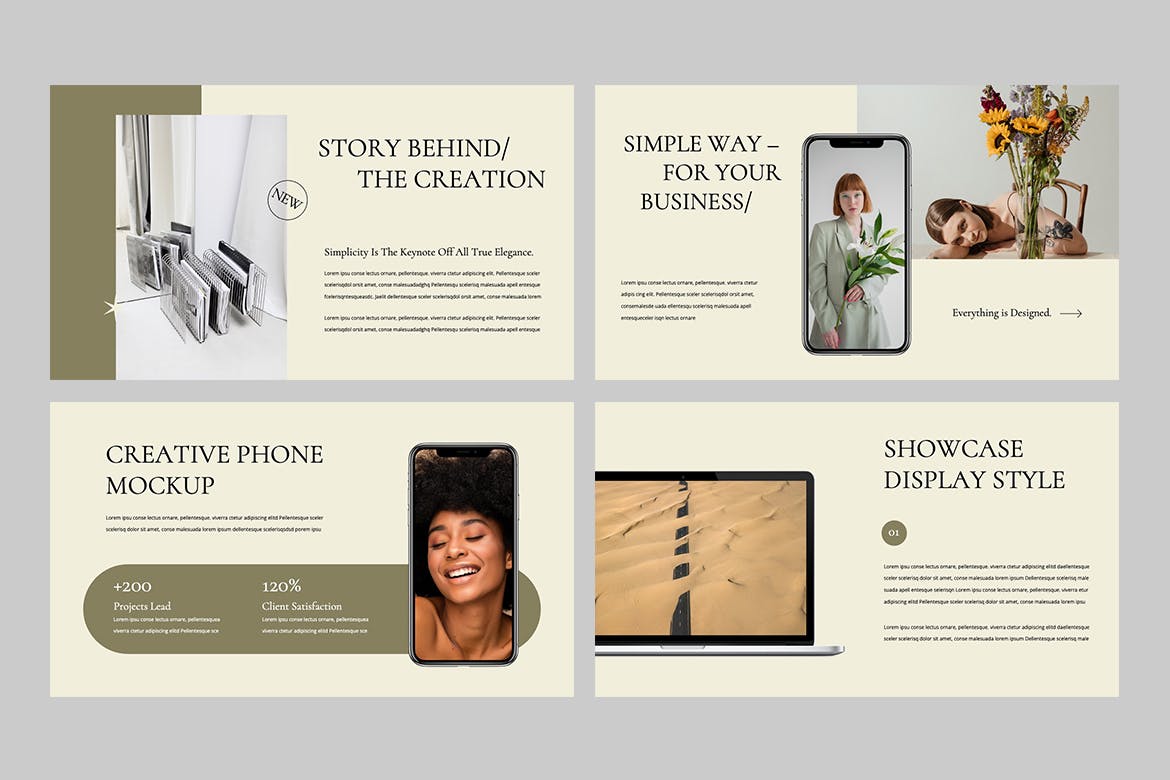 美学优雅PPT演示幻灯片模板 LOWWE – Aesthetic Elegant Powerpoint 幻灯图表 sucaiwan.com