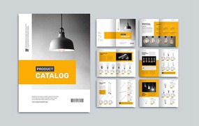 现代灯具画册InDesign设计模板