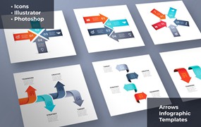 箭头数据信息图表模板 Arrows Infographics Templates