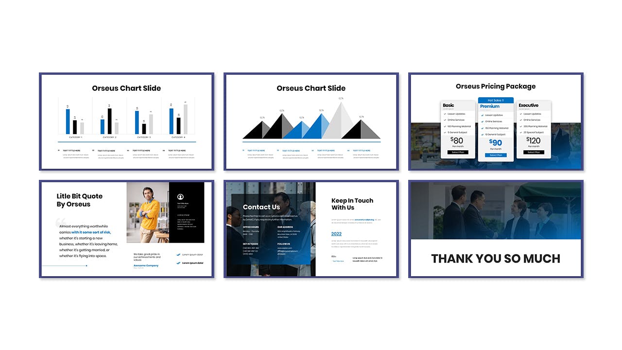 年终总结PowerPoint演示文稿模板 Orseus – Business Presentation PowerPoint Template 幻灯图表 sucaiwan.com