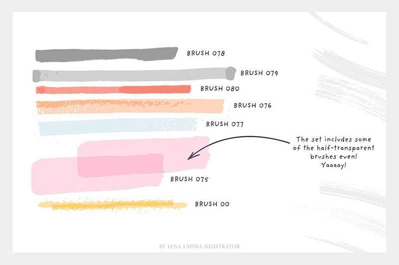 80个干油墨AI矢量笔刷 笔刷资源 sucaiwan.com