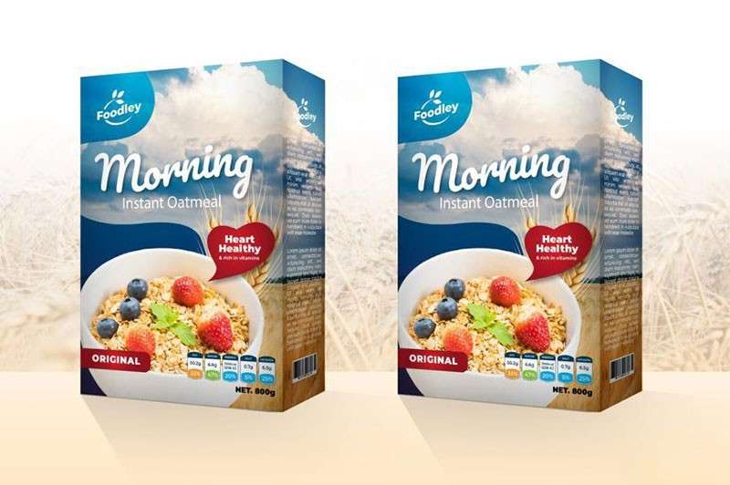 燕麦包装盒设计AI模板 样机素材 sucaiwan.com