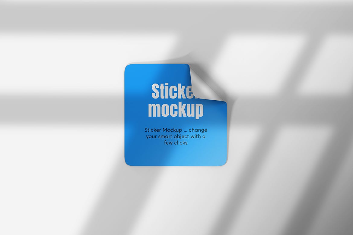 方形胶粘便利贴贴纸设计样机 Square Sticker Mockups 样机素材 sucaiwan.com