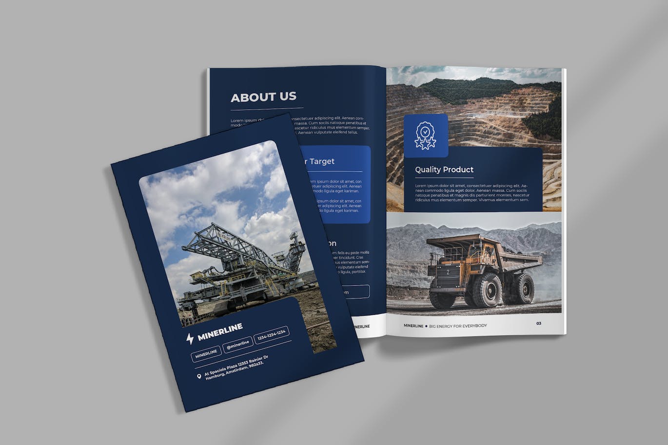 年度报告杂志设计模板 MINE – ANNUAL REPORT 幻灯图表 sucaiwan.com