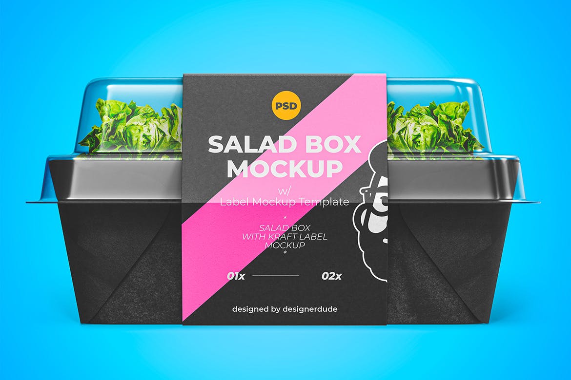 沙拉食品包装盒设计样机模板 Salad Box Mockup Template 样机素材 sucaiwan.com