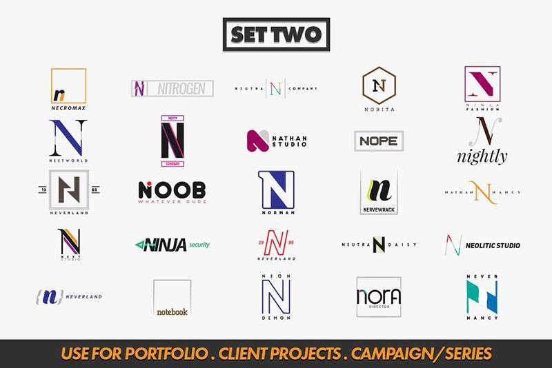 N字母Logo标志设计模板，AI源文件 图标素材 sucaiwan.com