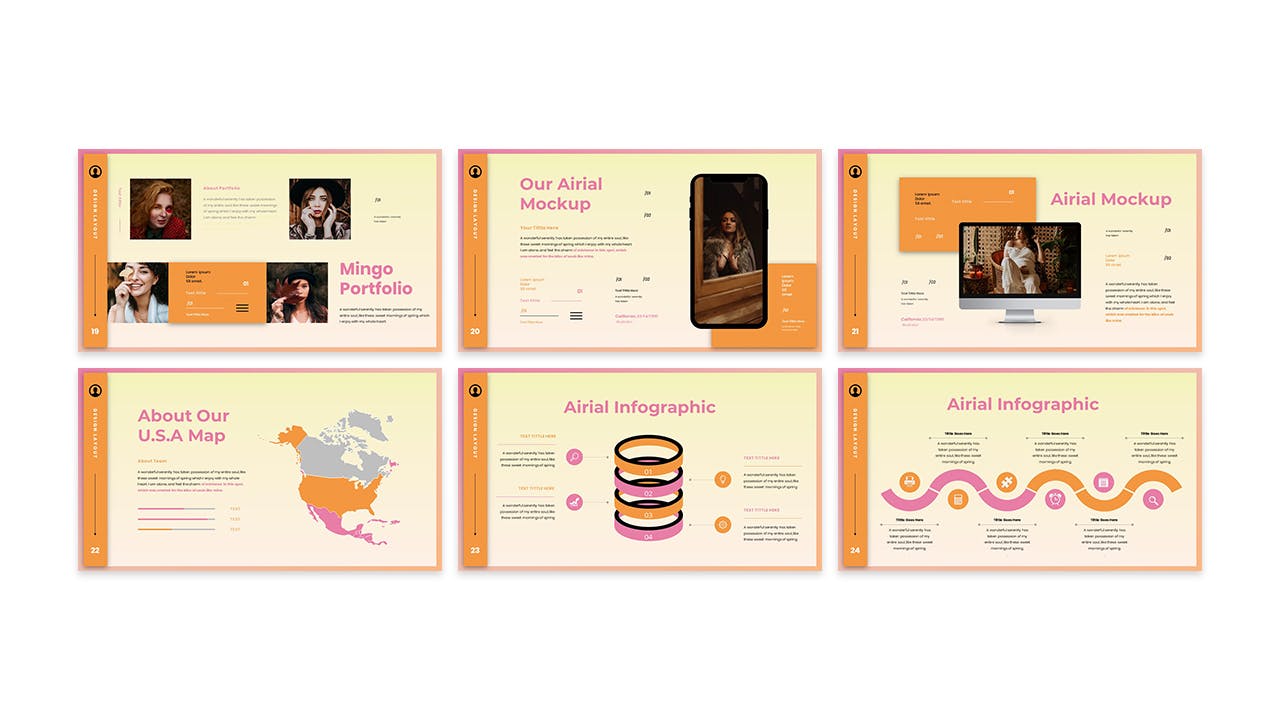 女性时尚品牌推广PPT素材 Airial – Business Presentation PowerPoint Template 幻灯图表 sucaiwan.com