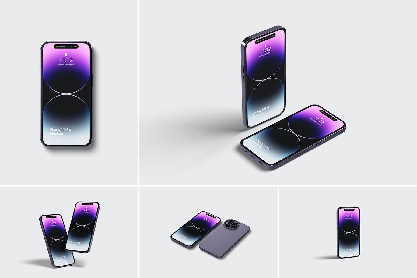 紫色iPhone 14 Pro苹果手机样机 Phone 14 Pro Mockup 样机素材 sucaiwan.com