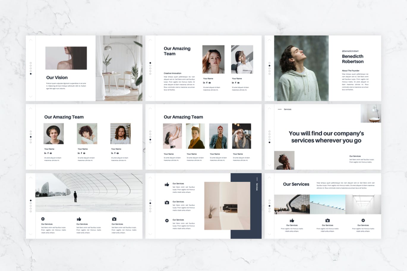 极简作品展示PowerPoint演示文稿模板 Thorne – Minimal PowerPoint Template 幻灯图表 sucaiwan.com