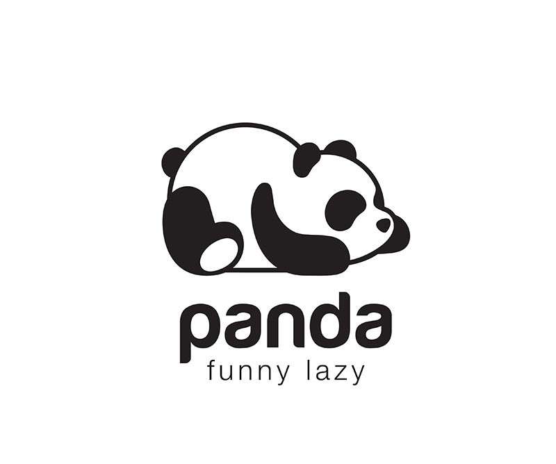 熊猫剪影LOGO标志矢量模板，AI源文件 图标素材 sucaiwan.com