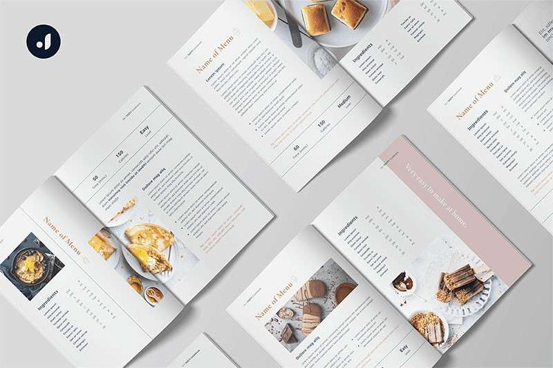 美食杂志画册InDesign设计模板 样机素材 sucaiwan.com