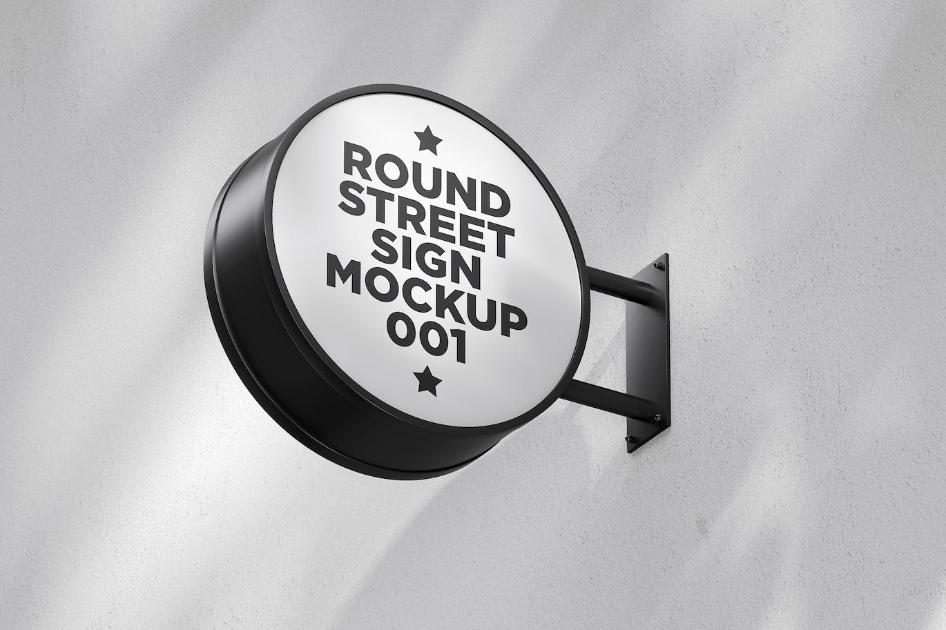 圆形街道标志招牌样机v1 Round Street Sign Mockup 001 样机素材 sucaiwan.com