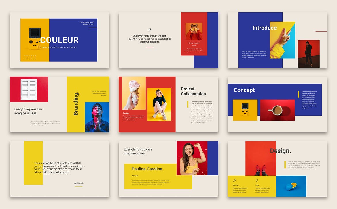 多彩创意介绍PPT模板下载 Couleur – Creative Business Powerpoint Template 幻灯图表 sucaiwan.com