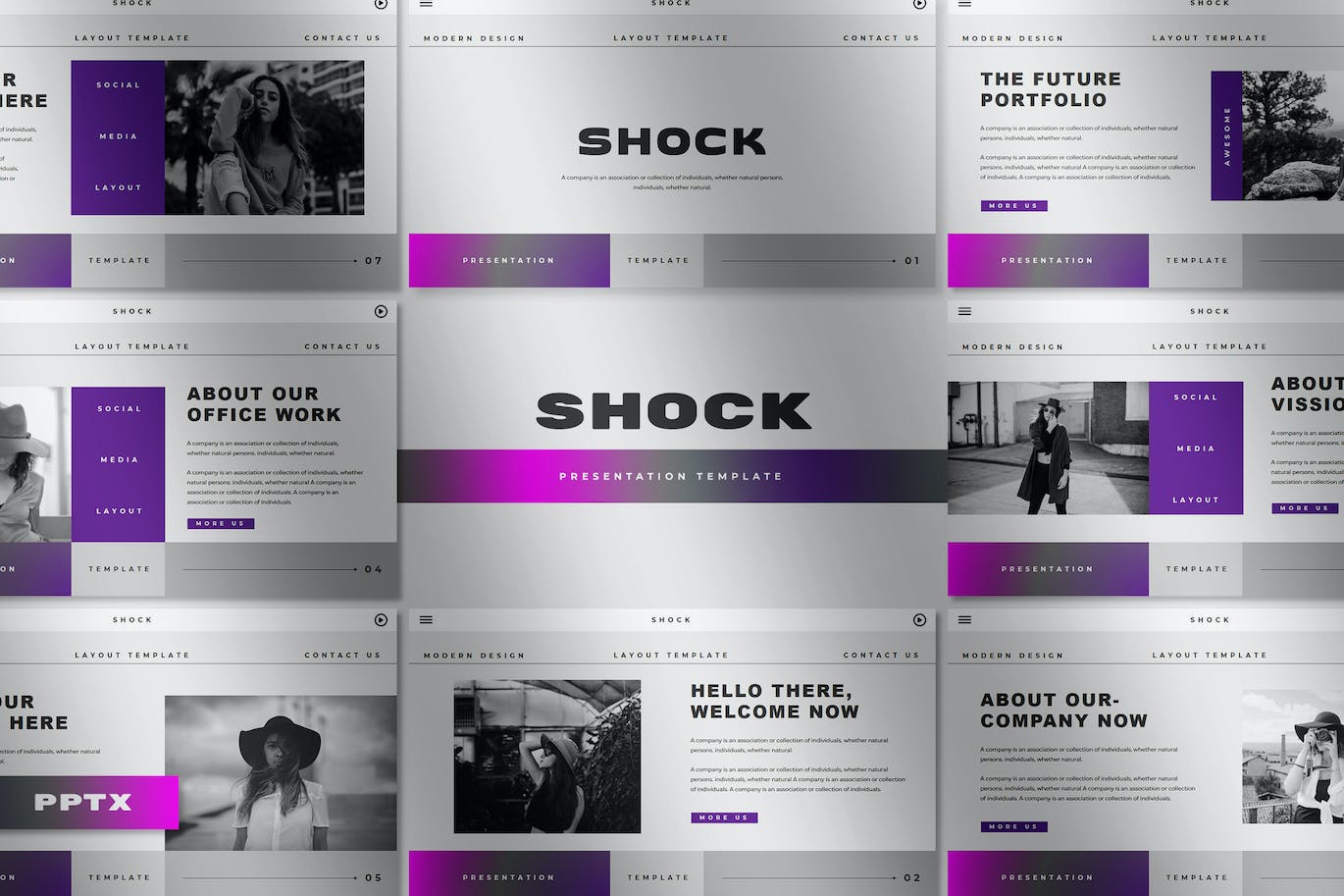 时尚模特摄影幻灯片演示PPT模板 Shock – Business Presentation PowerPoint Template 幻灯图表 第1张-素材湾丨精选海外优质设计素材资源 时尚模特摄影幻灯片演示PPT模板 Shock – Business Presentation PowerPoint Template 幻灯图表 sucaiwan.com