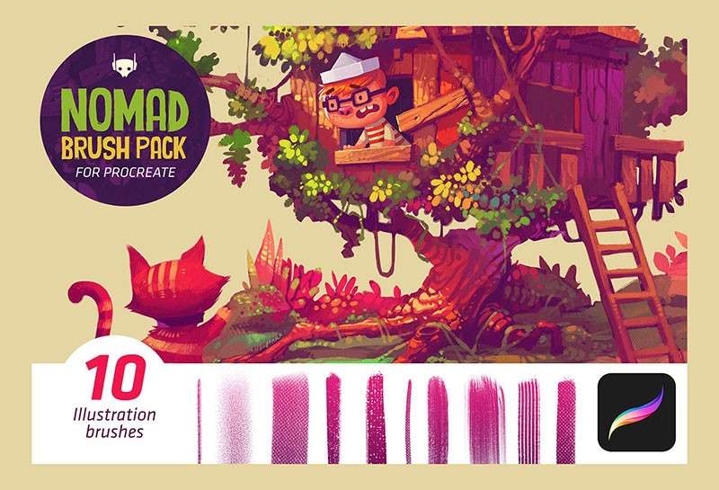 自然的干式油彩画Procreate笔刷 笔刷资源 第1张-素材湾丨精选海外优质设计素材资源 自然的干式油彩画Procreate笔刷 笔刷资源 sucaiwan.com