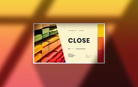 多彩作品集演示PPT幻灯片设计模板 Close – Business Presentation PowerPoint Template
