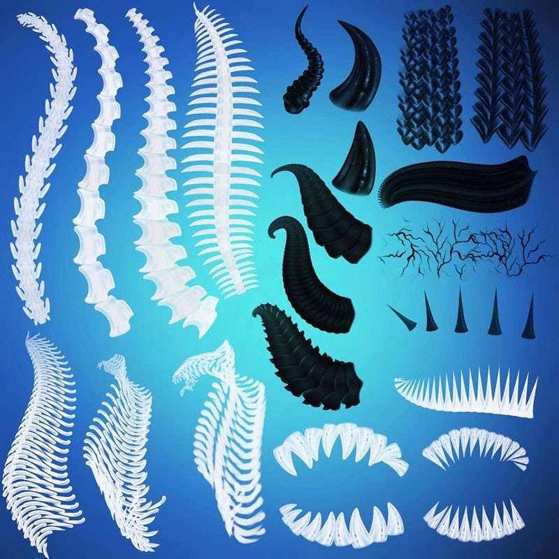 80个动物鳞角、羽毛图案Procreate笔刷 笔刷资源 sucaiwan.com