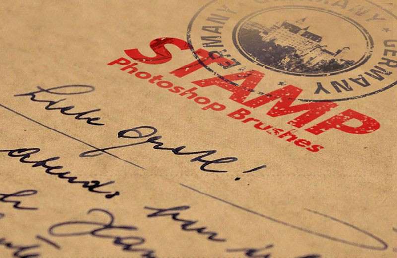 14个复古邮戳PS笔刷 笔刷资源 sucaiwan.com