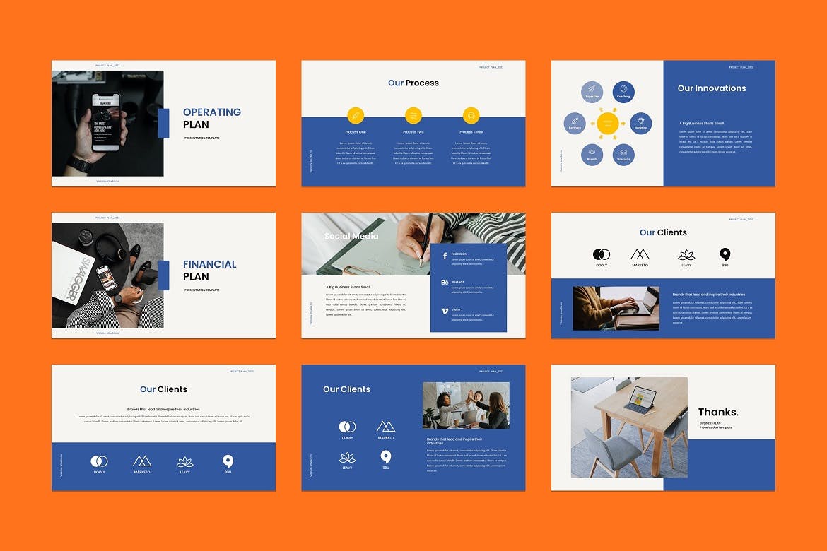 高端商务风企业计划PPT素材 Business Plan PowerPoint Template 幻灯图表 sucaiwan.com