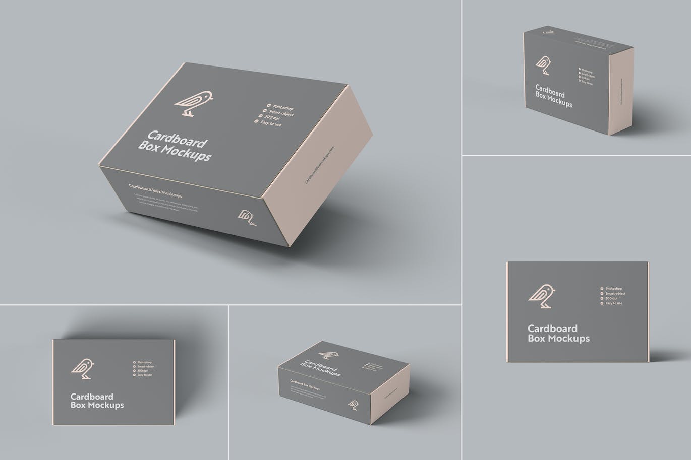 纸板箱包装设计样机模板 Cardboard Box Mockups 样机素材 sucaiwan.com
