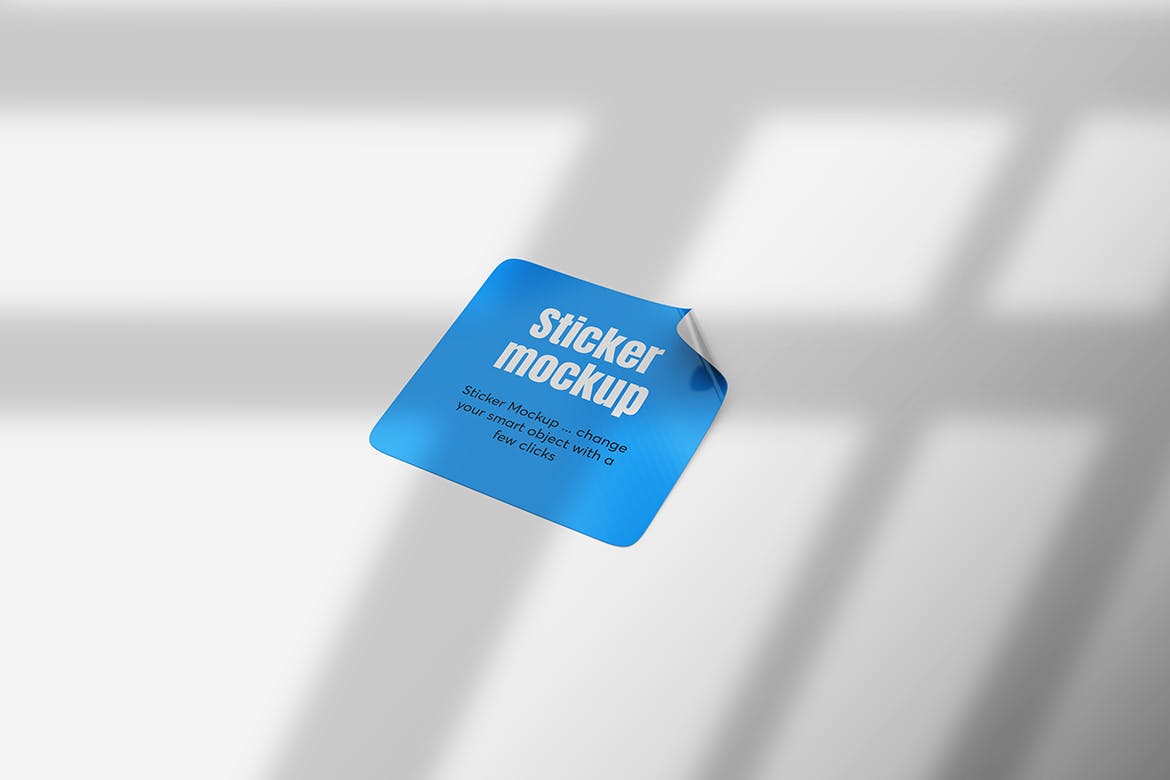 方形胶粘便利贴贴纸设计样机 Square Sticker Mockups 样机素材 sucaiwan.com