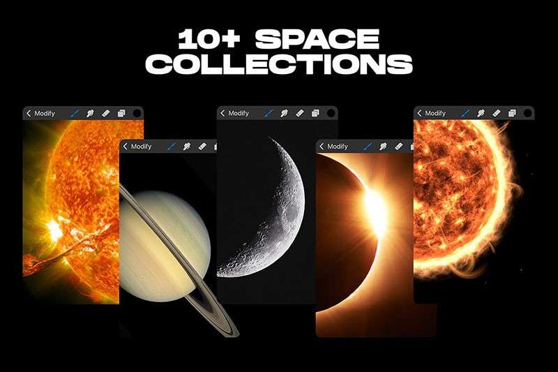 太阳系行星Procreate笔刷 笔刷资源 sucaiwan.com