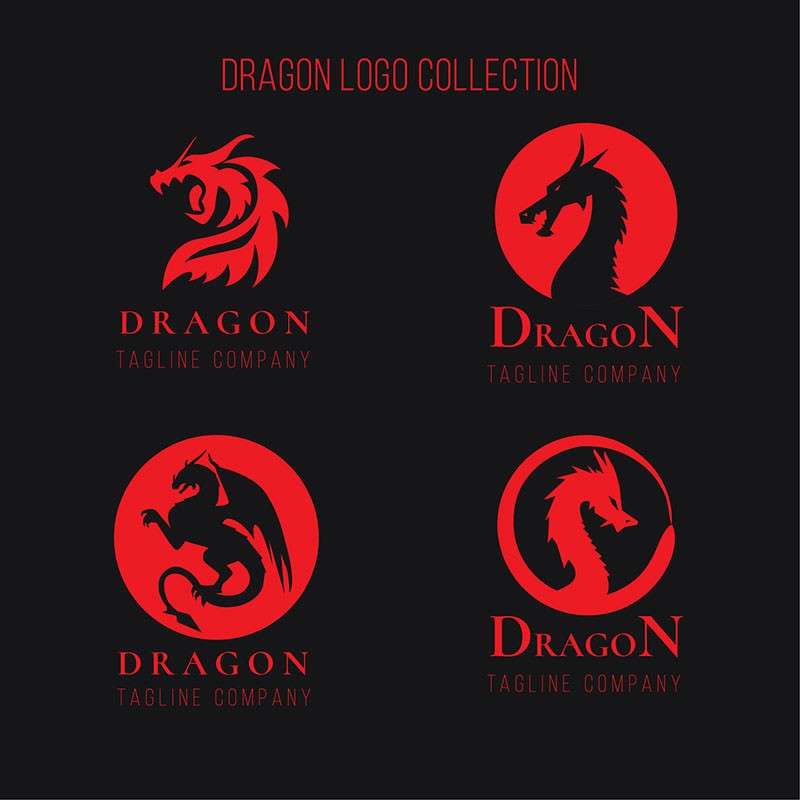 36个龙形LOGO标志矢量模板，AI源文件 图标素材 sucaiwan.com