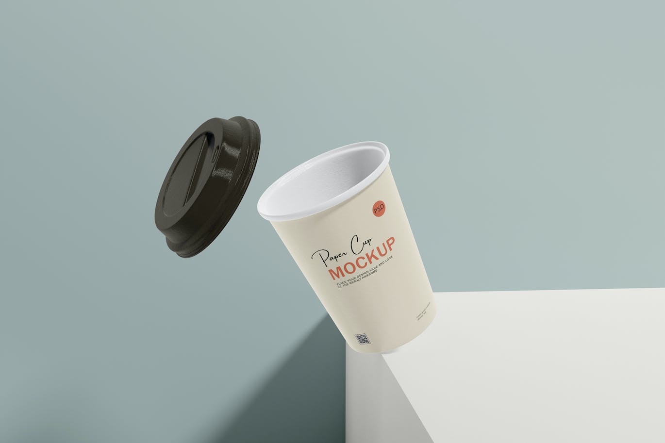 咖啡机咖啡杯包装设计样机 Coffee cup mockup with coffee machine 样机素材 sucaiwan.com