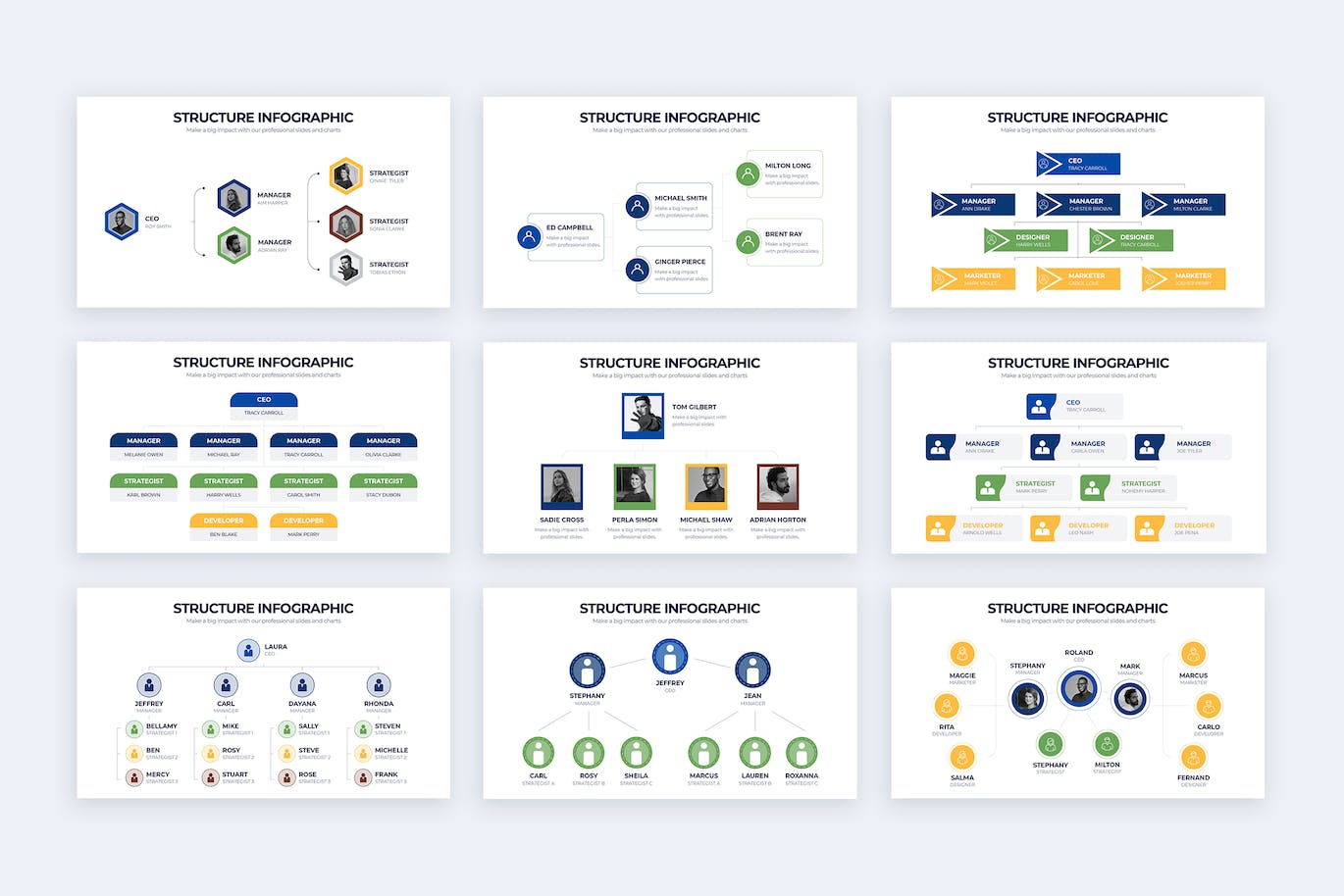 结构分析信息图表矢量模板 Business Structure Illustrator Infographics 幻灯图表 sucaiwan.com