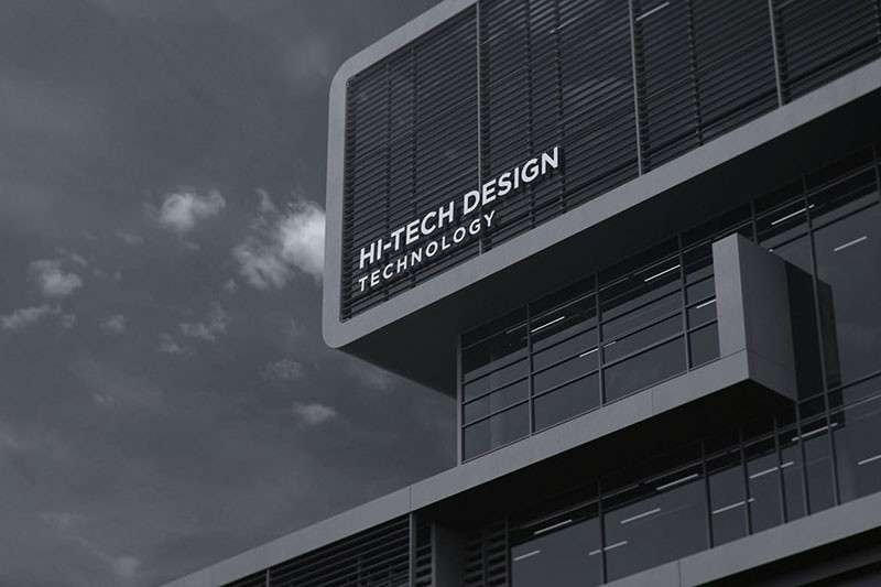 企业大楼标志LOGO展示样机PSD模板 样机素材 sucaiwan.com