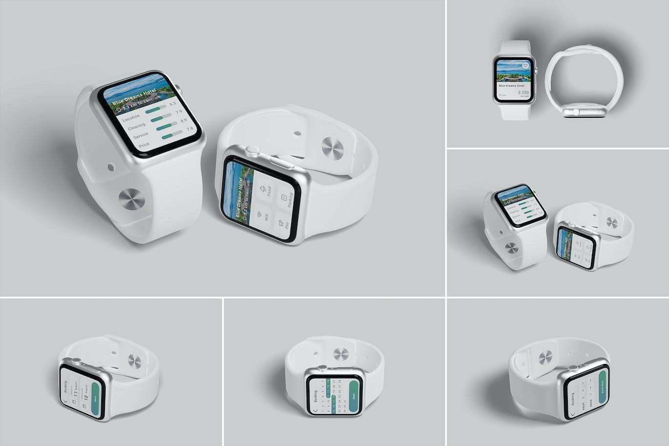 苹果手表 Smart Watch 样机PSD模板 样机素材 sucaiwan.com