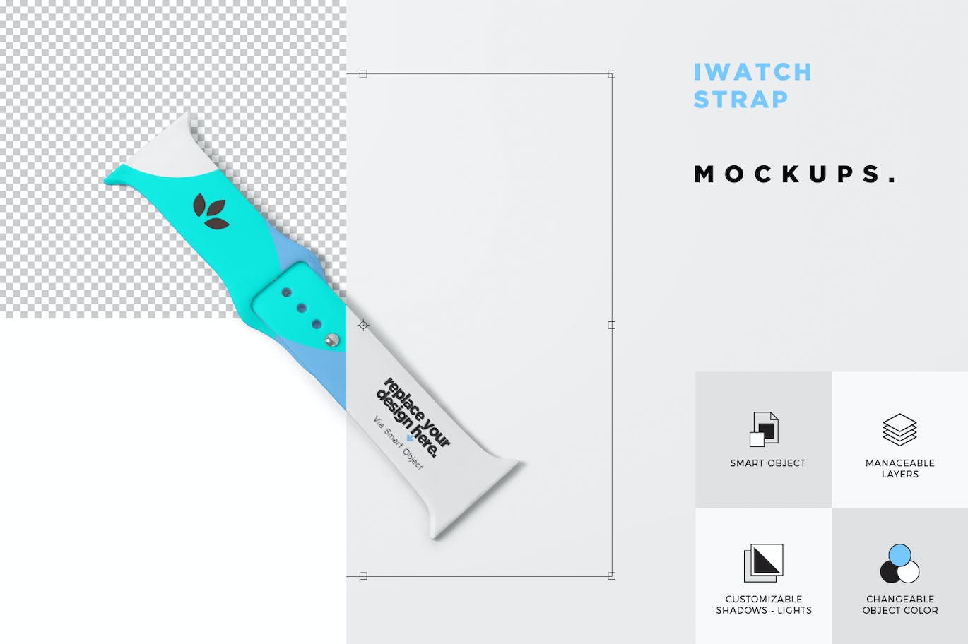 iWatch橡胶表带品牌设计样机 iWatch Rubber Strap Mockups 样机素材 sucaiwan.com
