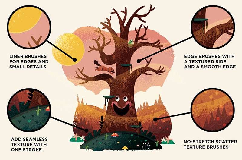 水粉着色AI笔刷 笔刷资源 sucaiwan.com