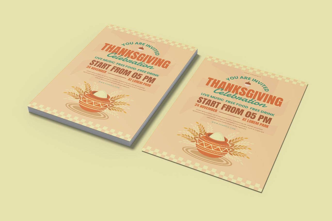感恩节海报传单设计模板 Thanksgiving Flyer Template 设计素材 sucaiwan.com