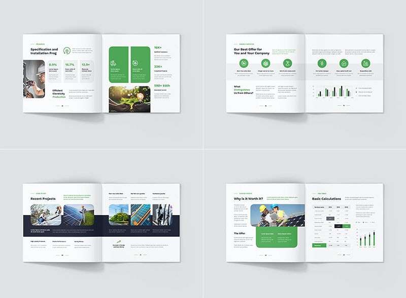 新能源企业画册InDesign设计模板 样机素材 sucaiwan.com