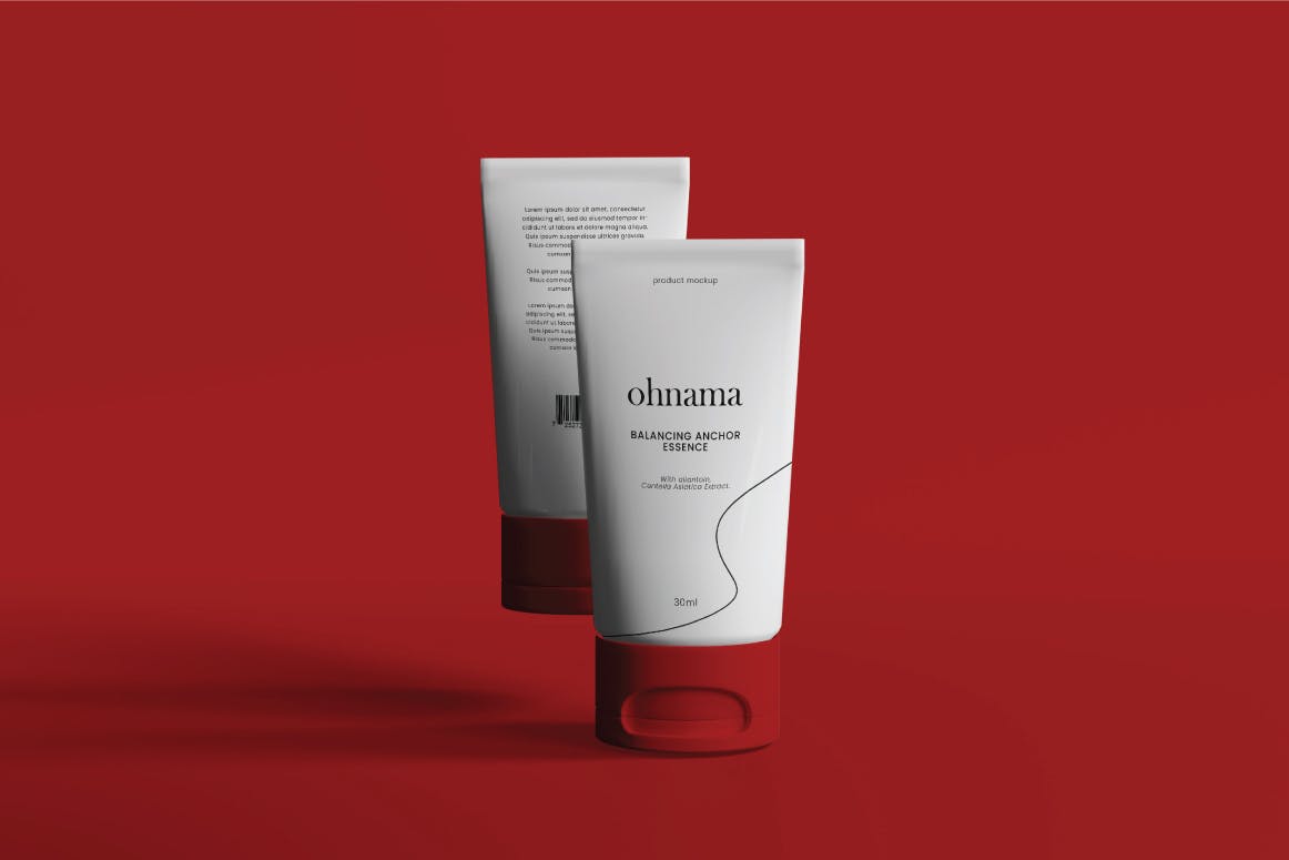 软管护肤品包装设计样机 Skincare Tube Mockup 样机素材 sucaiwan.com