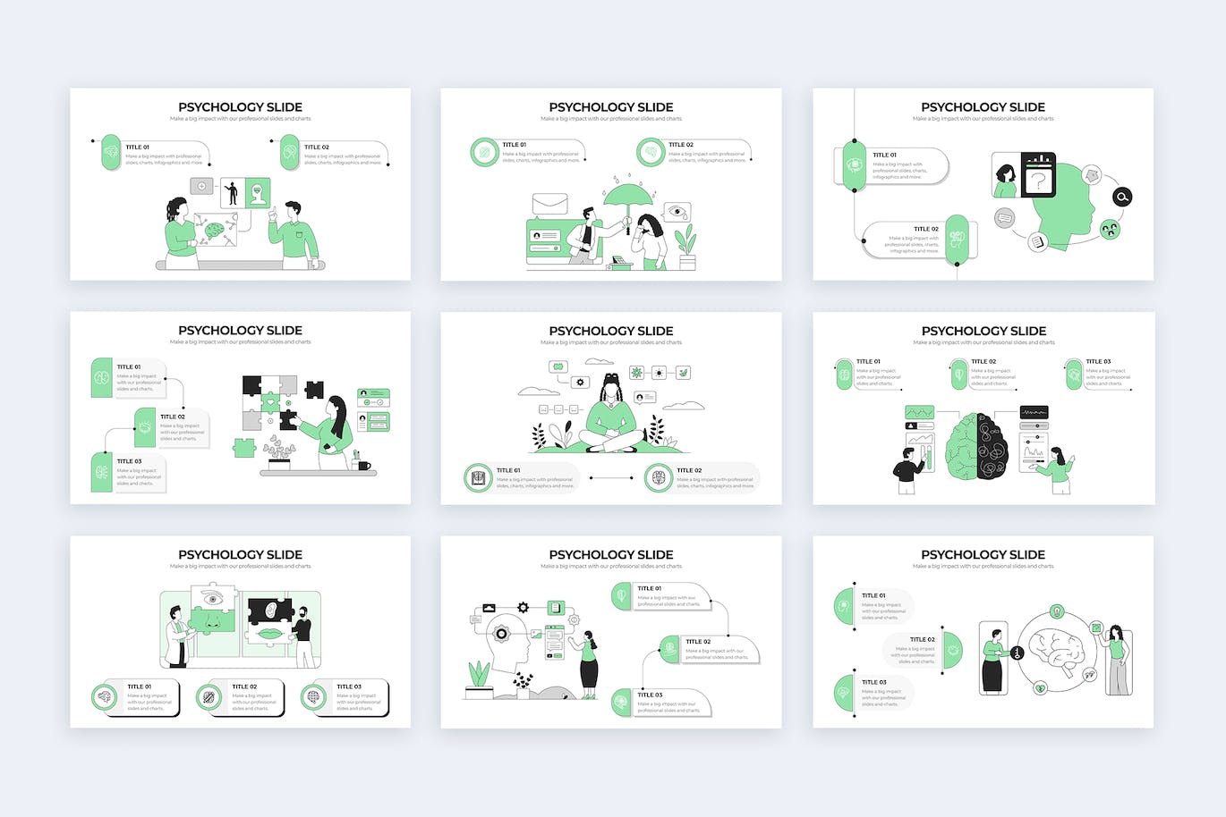 医学心理学信息图表矢量模板 Medical Psychology Slides Illustrator Infographics 幻灯图表 sucaiwan.com