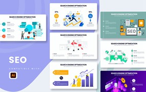 营销SEO信息图表矢量模板 Marketing SEO Illustrator Infographics